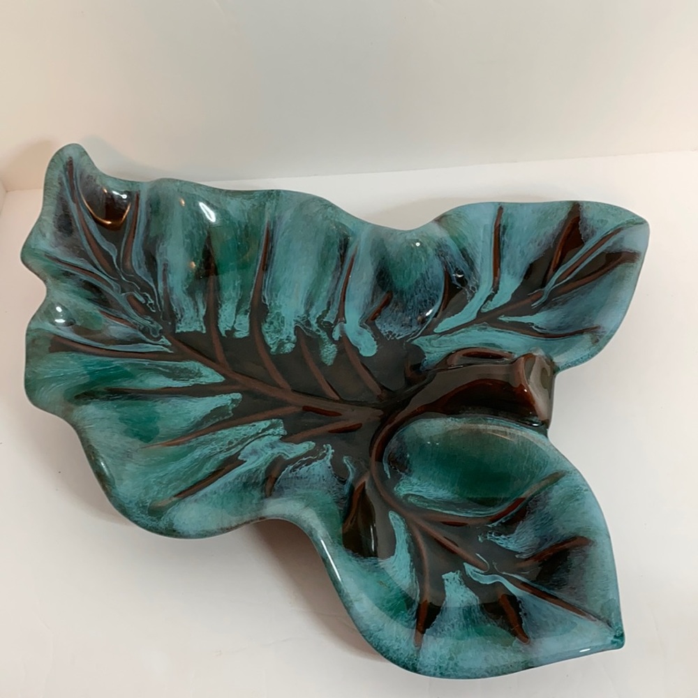 Glazed Pottery Leaf Dish